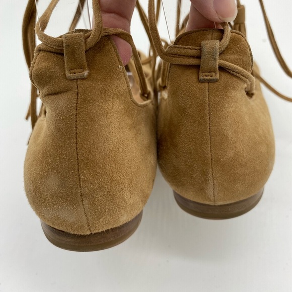 Sigerson Morrison Gladiator Lace Up Suede Point Toe Flats Brown Womens Size 7 B - Picture 8 of 13